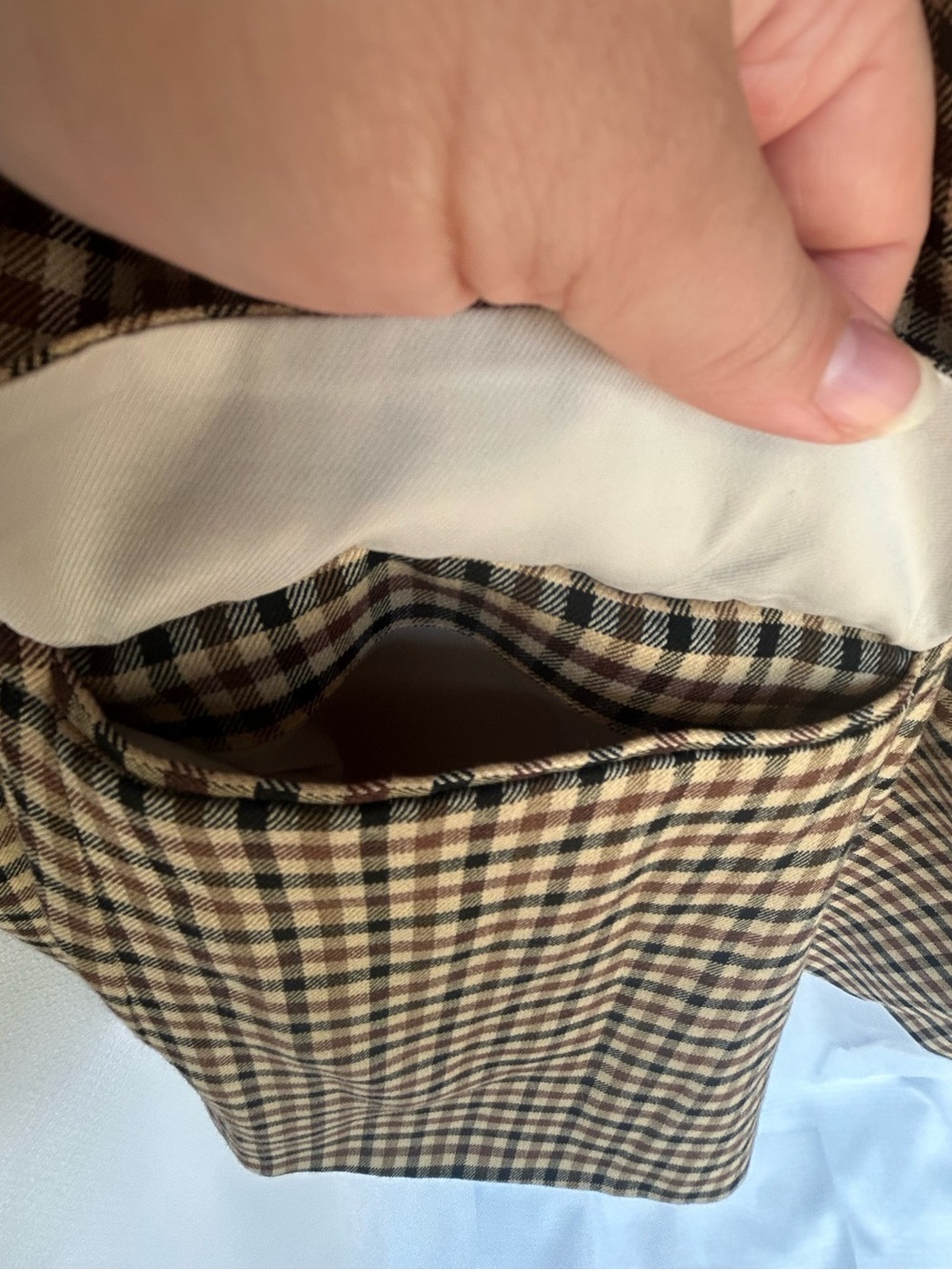 Rails - Chelsea Cafe Check - Beige and Brown Checked Double-Breasted Blazer - Picture 11 of 16